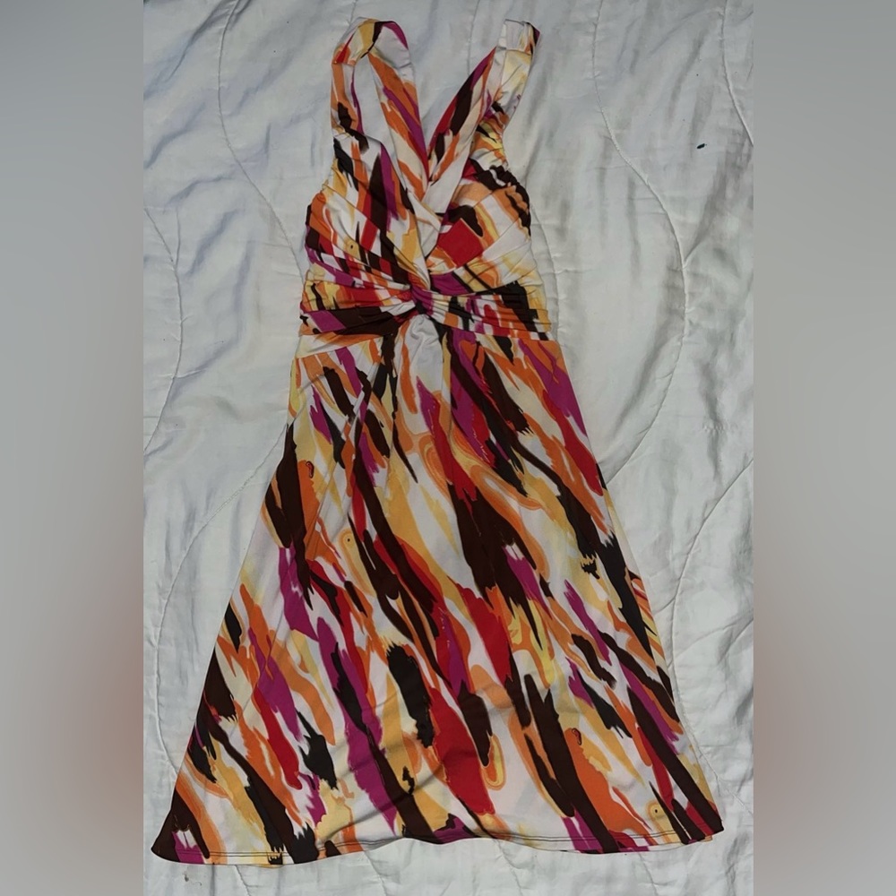 Bisou Bisou - Built in Bra Halter Dress - Size 4 - Multicolored